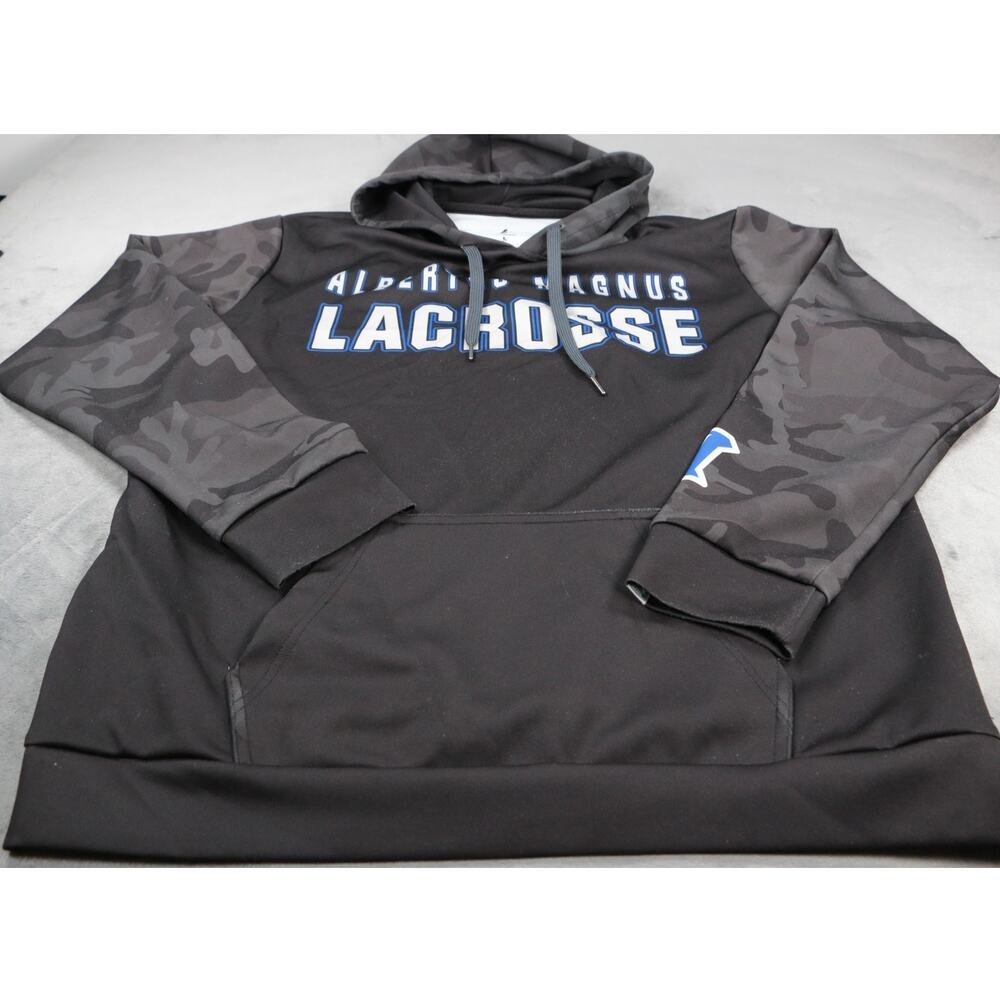 Albertus Magnus Lacrosse Hoodie Mens Large Black Camo Performance Pullover